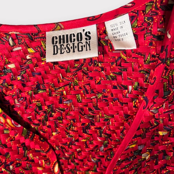 Chico's (L) Woven Silk Jacket - Picture 3 of 10